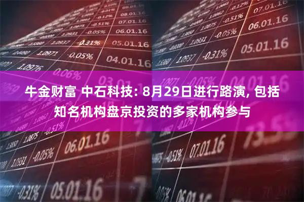 牛金财富 中石科技: 8月29日进行路演, 包括知名机构盘京投资的多家机构参与