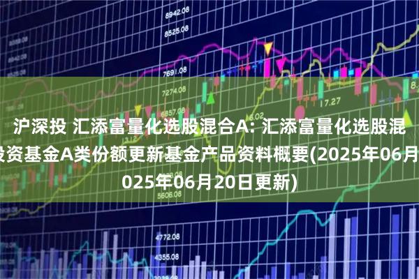 沪深投 汇添富量化选股混合A: 汇添富量化选股混合型证券投资基金A类份额更新基金产品资料概要(2025年06月20日更新)